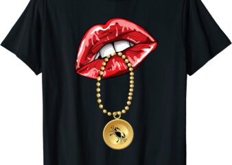 cancer girl juicy lips necklace astrology zodiac sign t shirt men