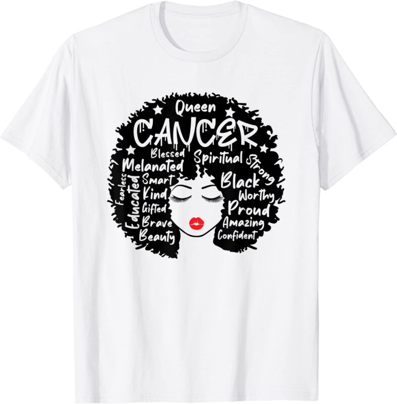 cancer queen zodiac afro hair style personality qualities t shirt men