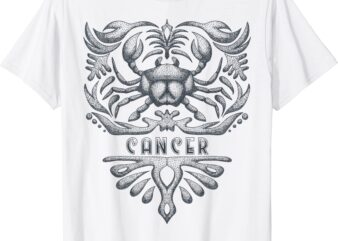cancer vintage zodiac t shirt men