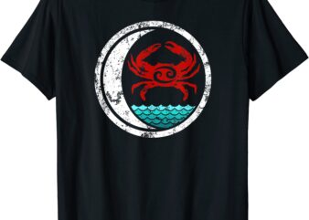 cancer zodiac crab moon water cool t shirt men