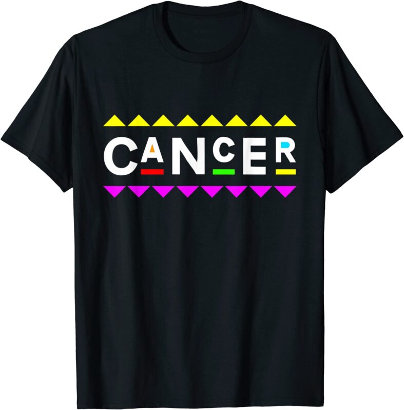 cancer zodiac design 90s style t shirt men