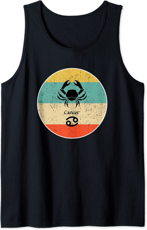 cancer zodiac retro gift tank top men