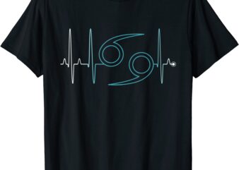 cancer zodiac sign heartbeat ecg june july birthday gift t shirt men