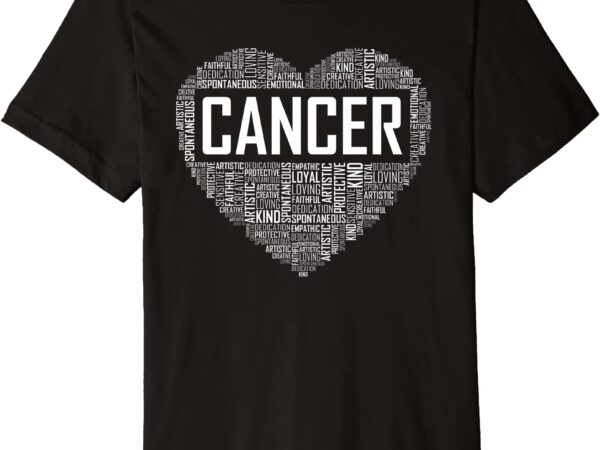 Cancer zodiac traits horoscope astrology sign gift heart premium t shirt men
