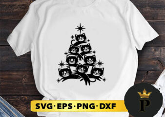 cat tree christmas SVG, Merry christmas SVG, Xmas SVG Digital Download t shirt vector file