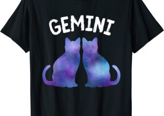 cat zodiac gemini tie dye nebula pattern t shirt men