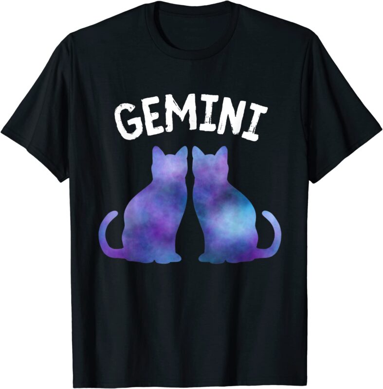 cat zodiac gemini tie dye nebula pattern t shirt men