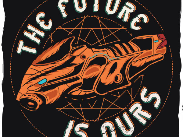 A futuristic motorcycle, cyberpunk, hologram font t shirt vector