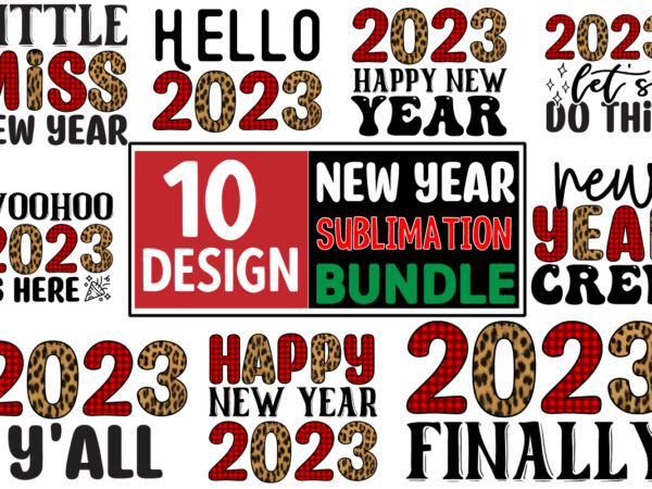 New year sublimation design bundle