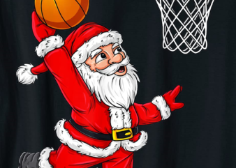 christmas santa claus dunking a basketball funny xmas t shirt men