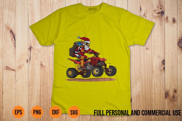 christmas sublimation designs Santa Driving Vector Shirt Design