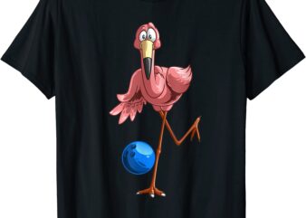 cool bowling flamingo funny shorebirds lover player gift t shirt men