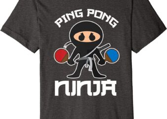 cool ping pong ninja t shirt for table tennis players men