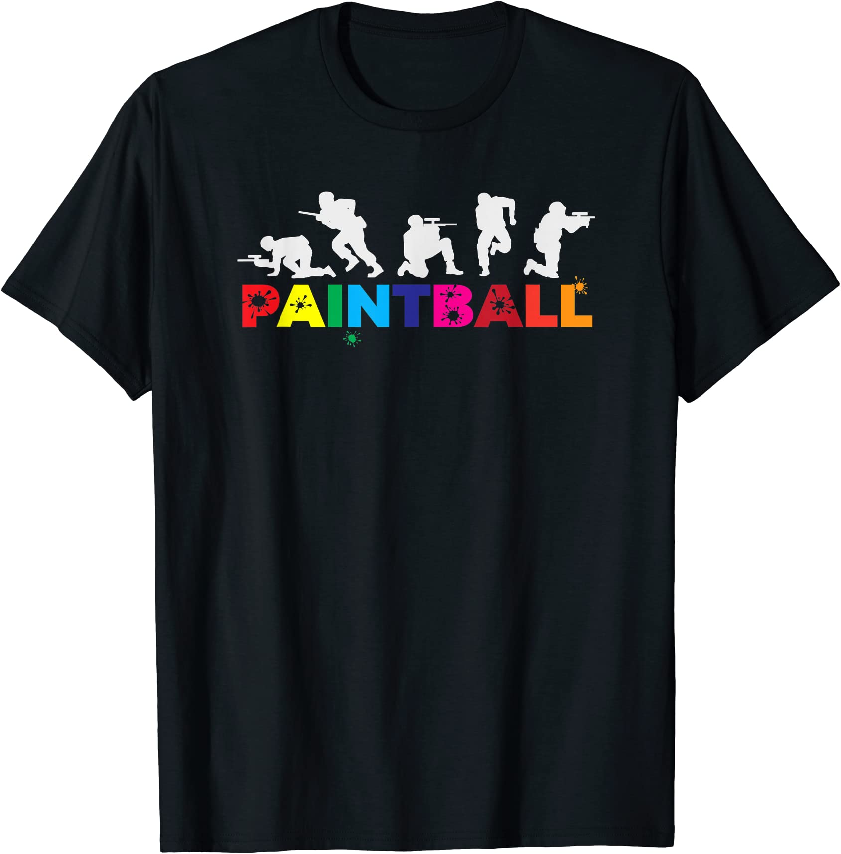 cool retro paintball player splatter paintball gift tee t shirt men