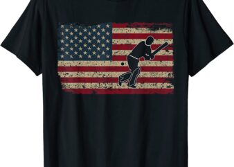 cricket bat america flag us batsman cricketer cricket player t shirt men