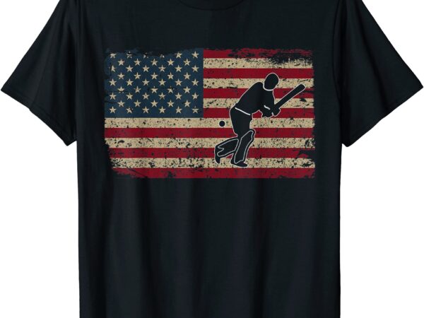 Cricket bat america flag us batsman cricketer cricket player t shirt men