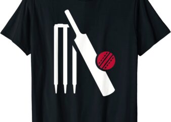 cricket bat stumps t shirt men