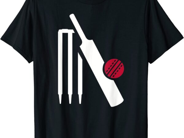 Cricket bat stumps t shirt men