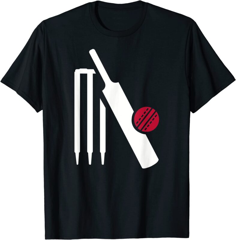 cricket bat stumps t shirt men