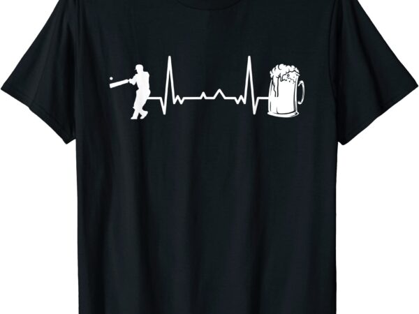 Cricket heartbeat ekg cricketer batsman cricket t shirt men