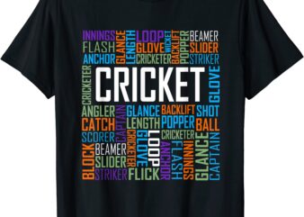 cricket lover words gift t shirt men