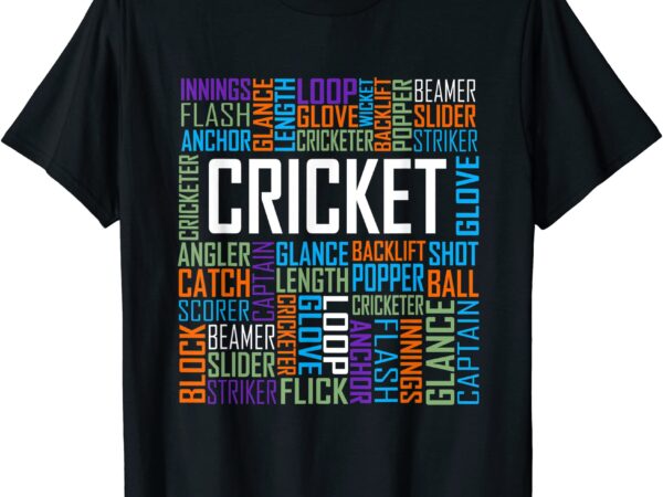 Cricket lover words gift t shirt men