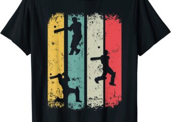 cricket player retro cricket silhouette cricketing t shirt men