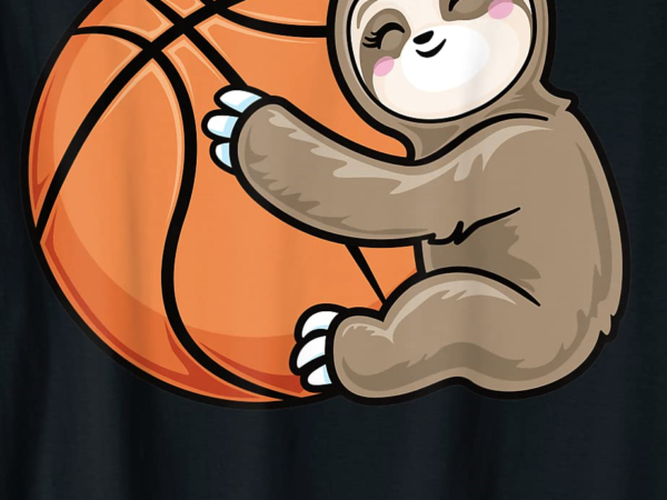 Cute girl loves sloth basketball t shirt men
