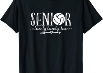 cute senior 2022 volleyball team twenty twenty two graduate t shirt men