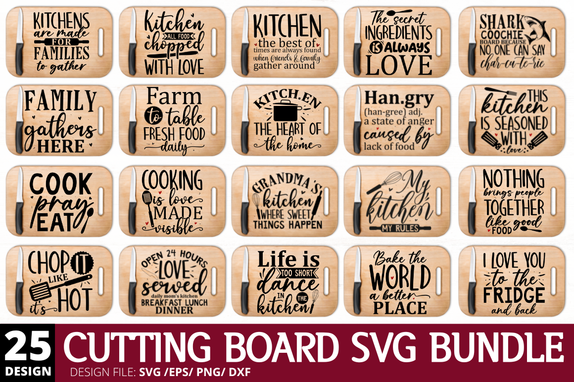 Cutting Board SVG Bundle Buy tshirt designs