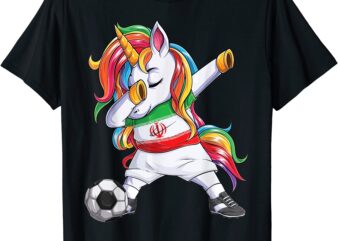 dab unicorn iran football soccer jersey persian flag kids t shirt men