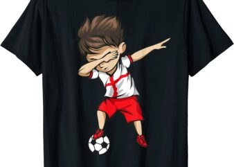 dabbing soccer boy england jersey shirt english football men t shirt vector illustration