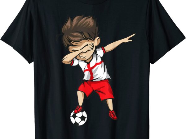 Dabbing soccer boy england jersey shirt english football men t shirt vector illustration