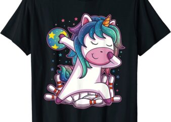 dabbing unicorn bowling birthday party gift for girls t shirt men