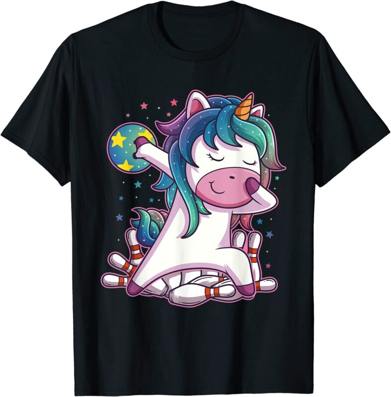 dabbing unicorn bowling birthday party gift for girls t shirt men