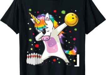 dabbing unicorn bowling funny bowling boy girl t shirt men