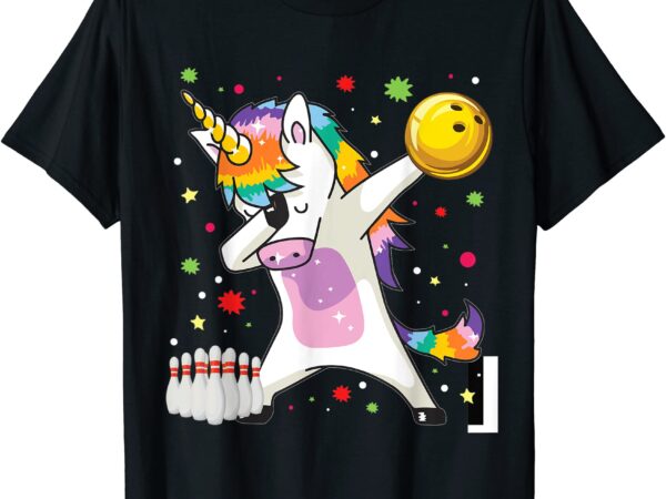 Dabbing unicorn bowling funny bowling boy girl t shirt men