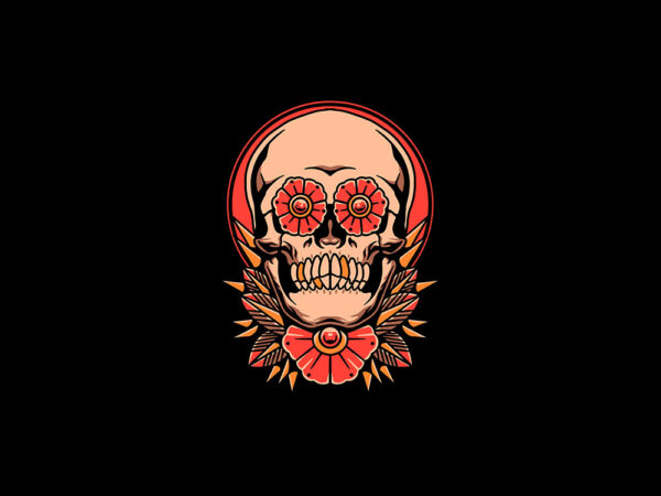 Death flower t shirt vector illustration