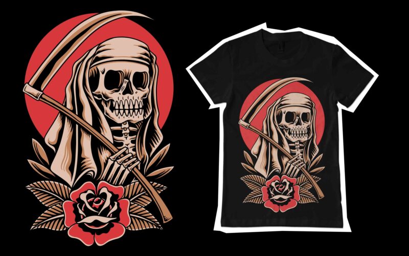 Death has come illustration for t-shirt design