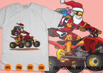 christmas sublimation designs Santa Driving Vector Shirt Design