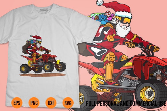 Christmas sublimation designs santa driving vector shirt design