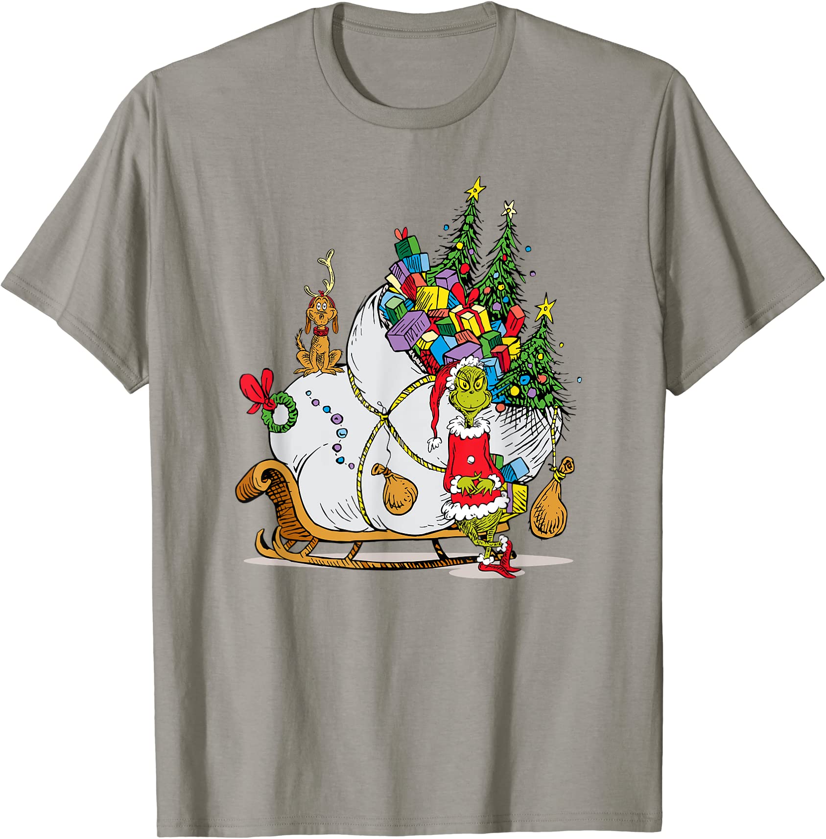 dr seuss grinch sleigh t shirt men - Buy t-shirt designs