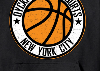 dyckman park basketball circle distressed print pullover hoodie unisex