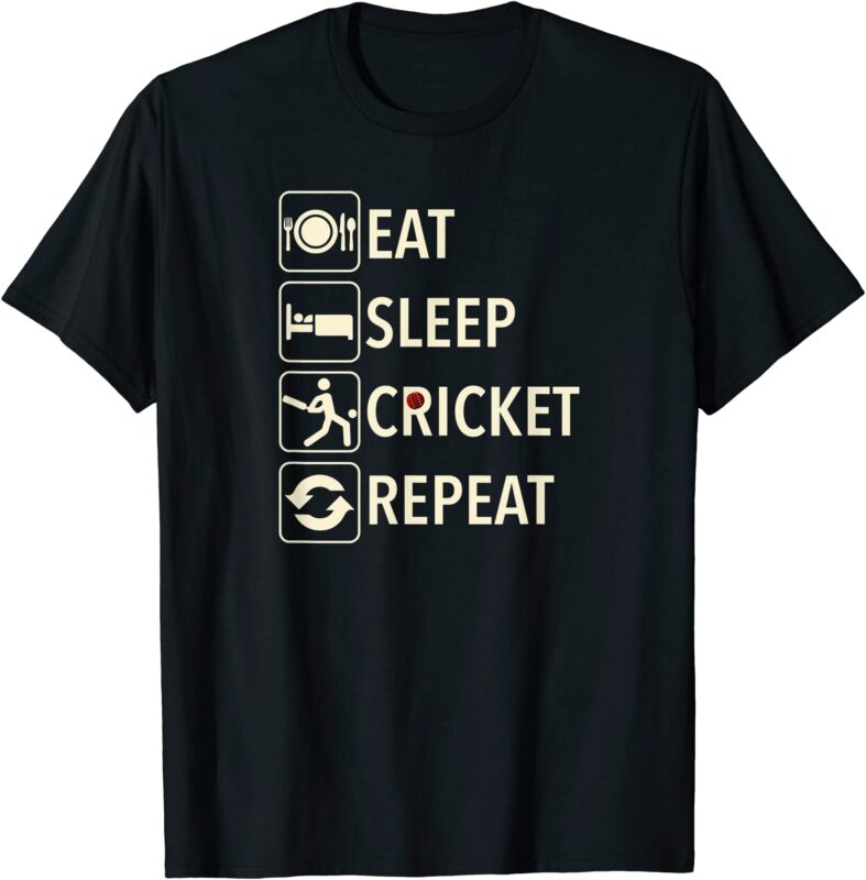 eat sleep cricket repeat cricketers sports fans graphic t shirt men