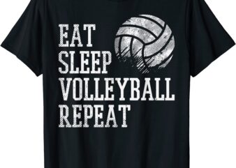 eat sleep volleyball repeat funny player men women kids t shirt men