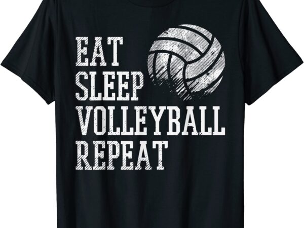 Eat sleep volleyball repeat funny player men women kids t shirt men