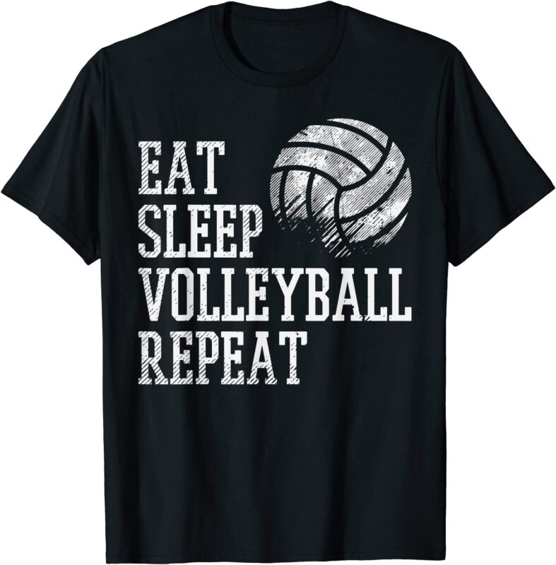 eat sleep volleyball repeat funny player men women kids t shirt men