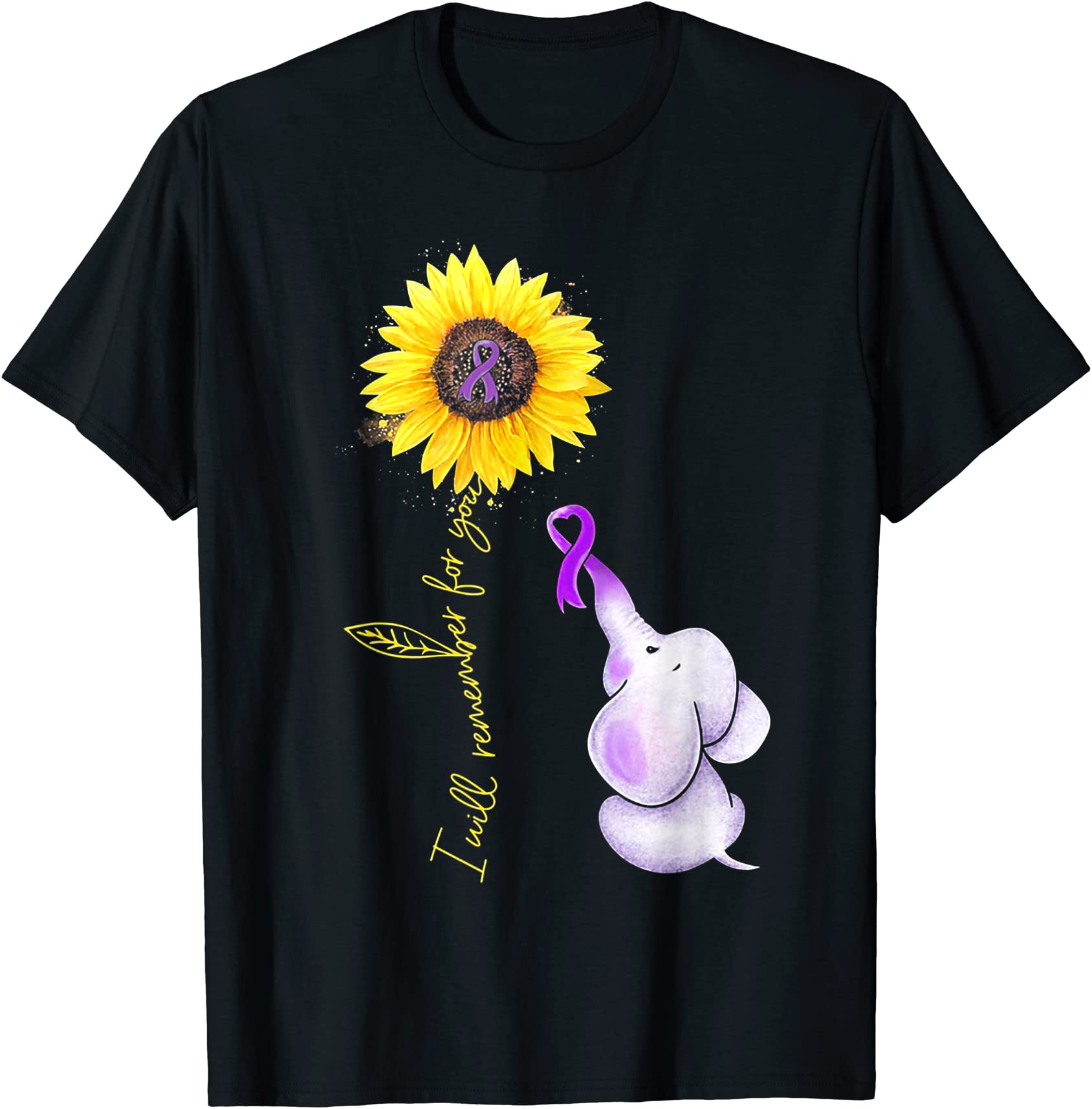 elephant i will remember for you sunflower alzheimer t shirt men 1 ...