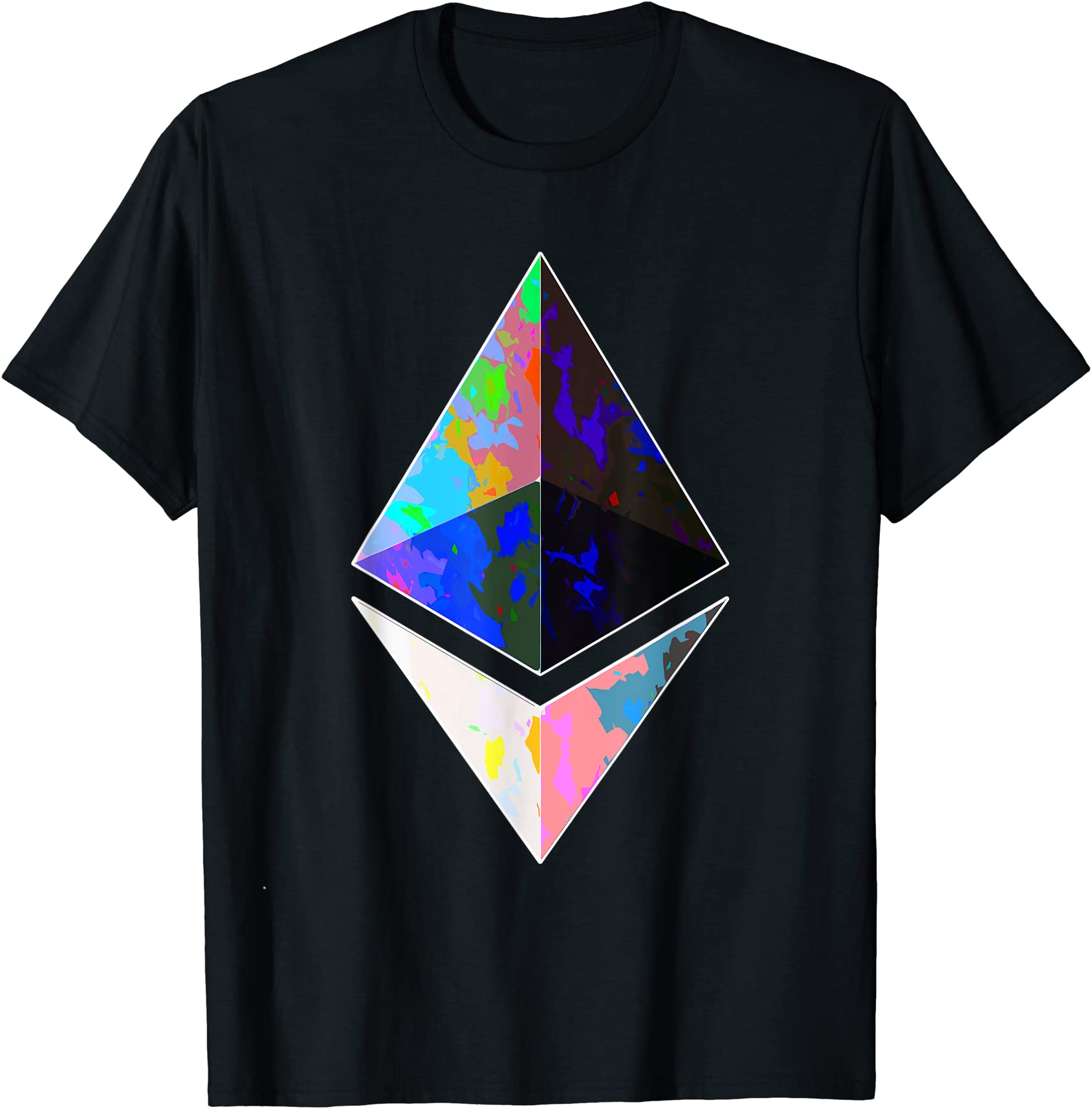 ethereum prismatic t shirt eth cryptocurrency men - Buy t-shirt designs
