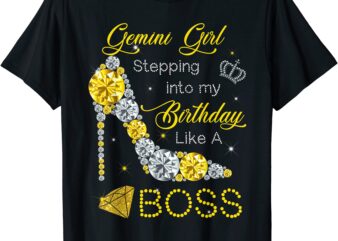 fabulous yellow heels gemini birthday crown like a boss t shirt men